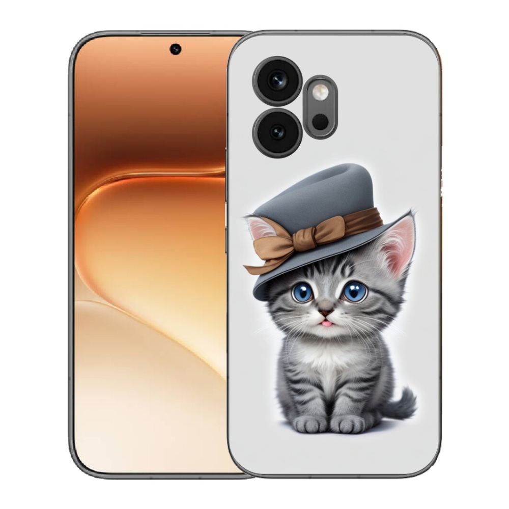 Gelový kryt mmCase na Honor 600 - kotě s kloboukem