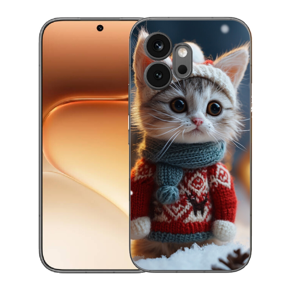 Gelový kryt mmCase na Honor 600 - kotě ve svetru