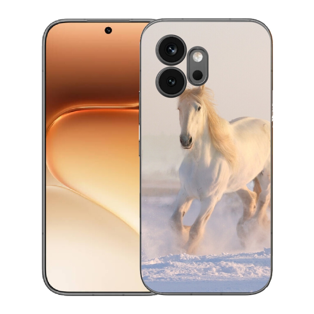 Gelový kryt mmCase na Honor 600 - kůň ve sněhu