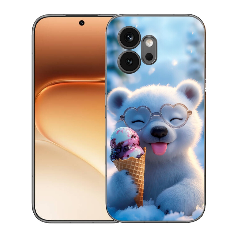Gelový kryt mmCase na Honor 600 - medvídek se zmrzlinou