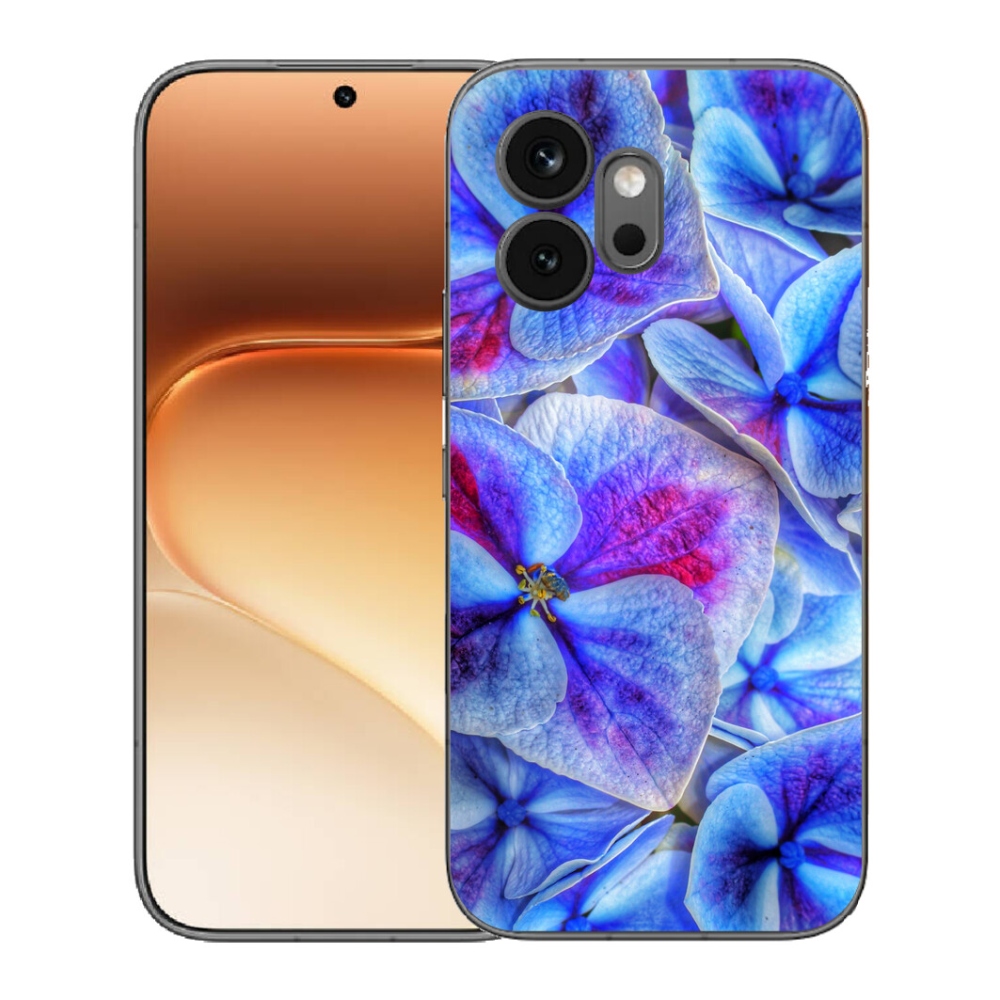 Gelový kryt mmCase na Honor 600 - modré květy 1