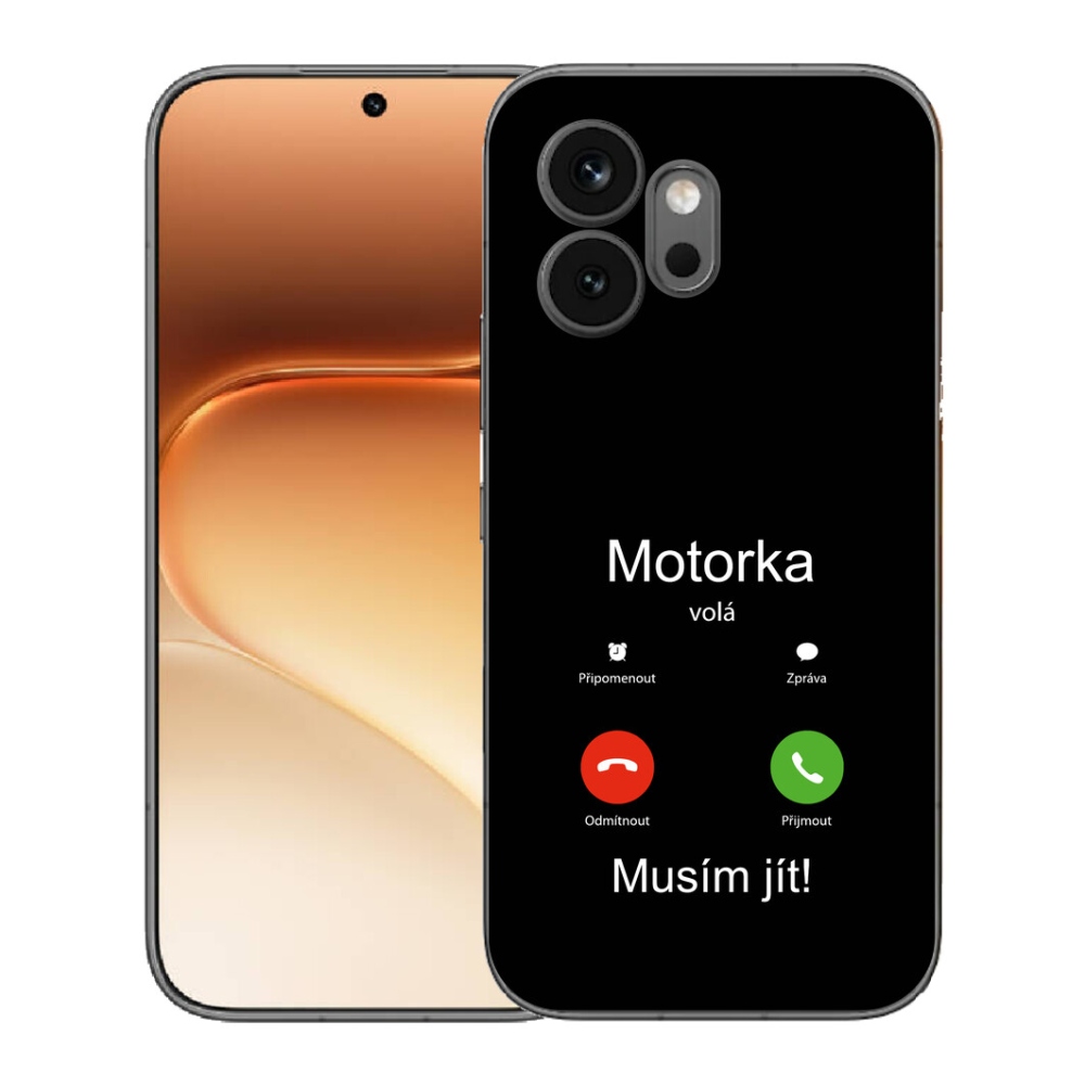 Gelový kryt mmCase na Honor 600 - motorka volá černé pozadí
