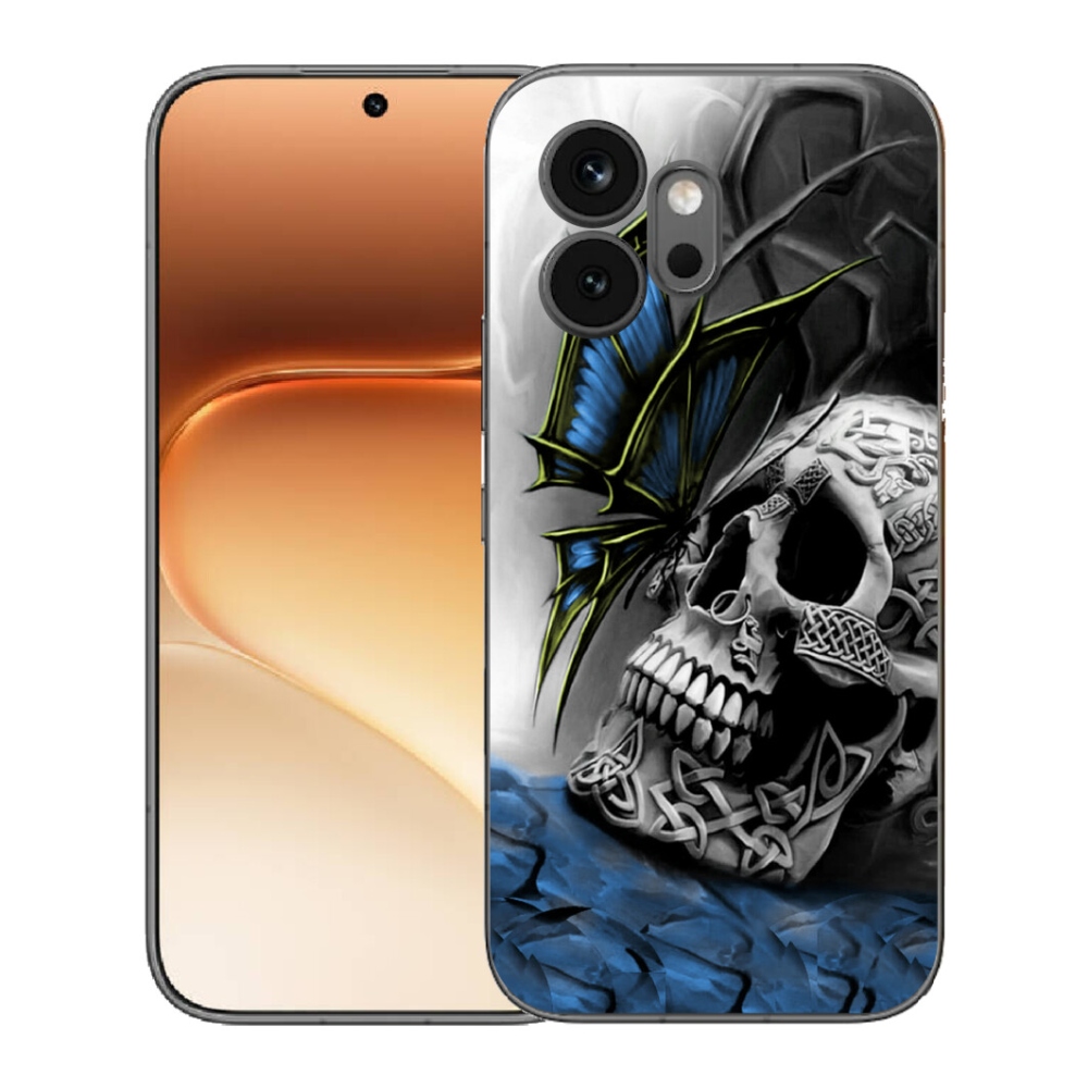 Gelový kryt mmCase na Honor 600 - motýl a lebka