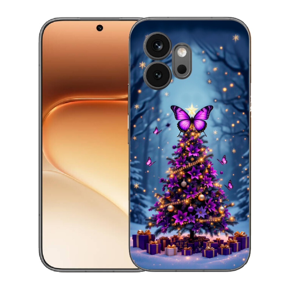 Gelový kryt mmCase na Honor 600 - motýlí vánoční stromek