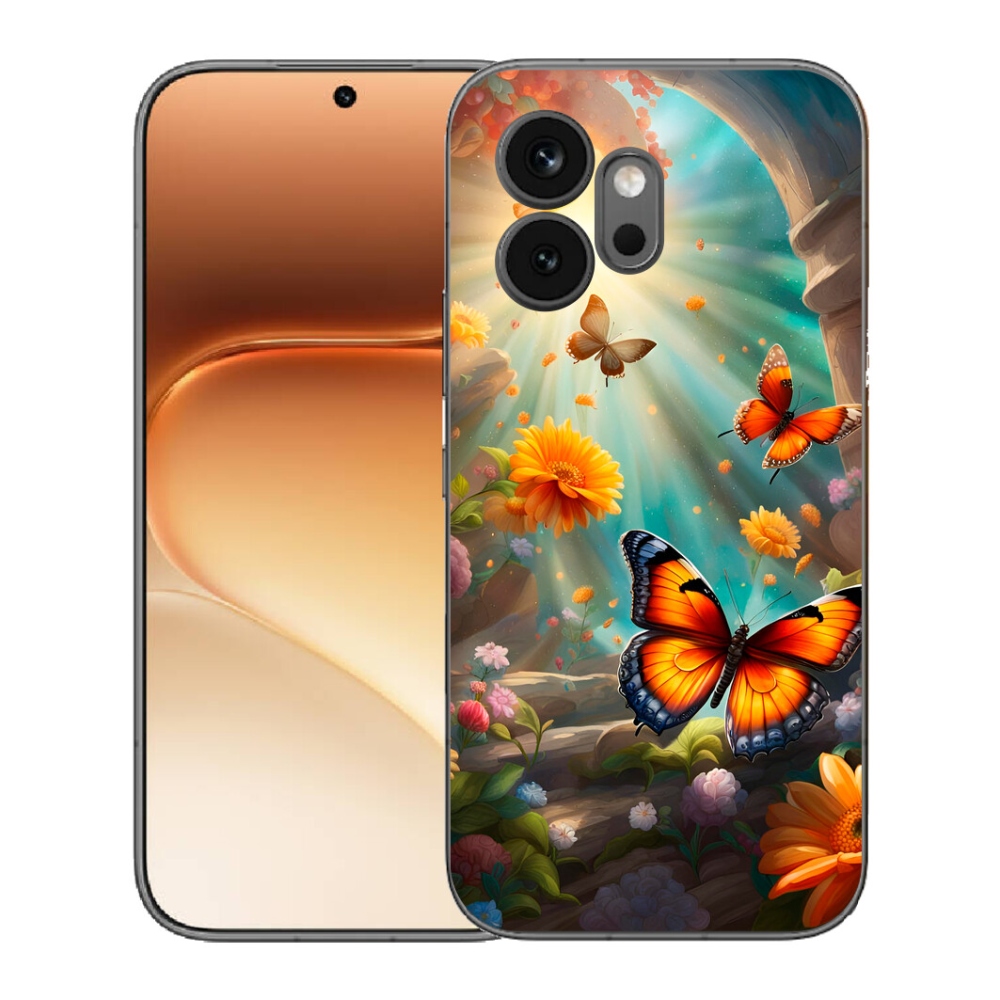 Gelový kryt mmCase na Honor 600 - motýlí zahrada 2