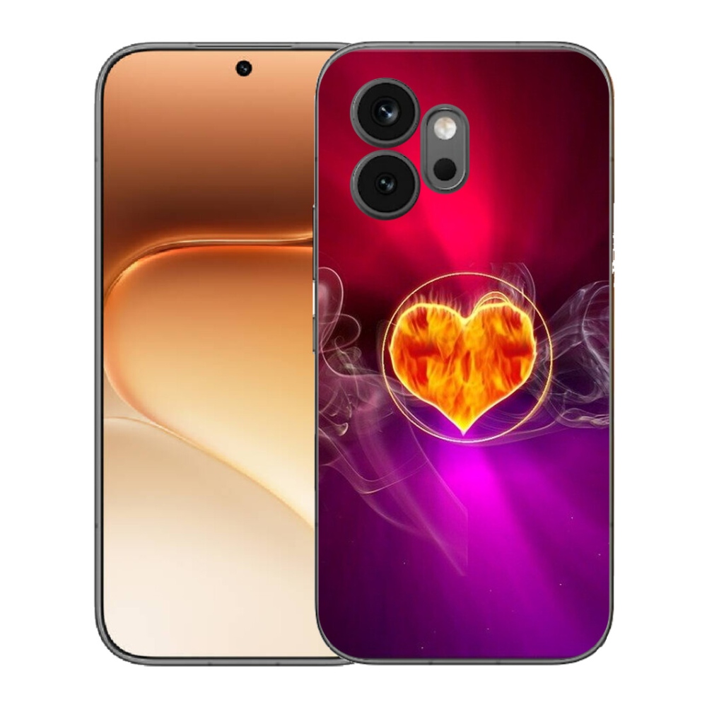 Gelový kryt mmCase na Honor 600 - ohnivé srdce