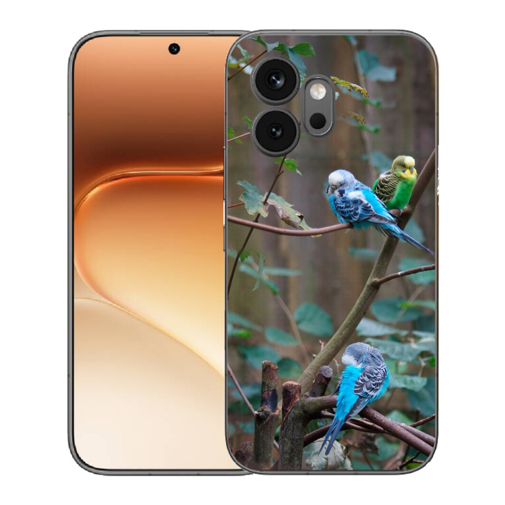 Gelový kryt mmCase na Honor 600 - papoušci na větvi