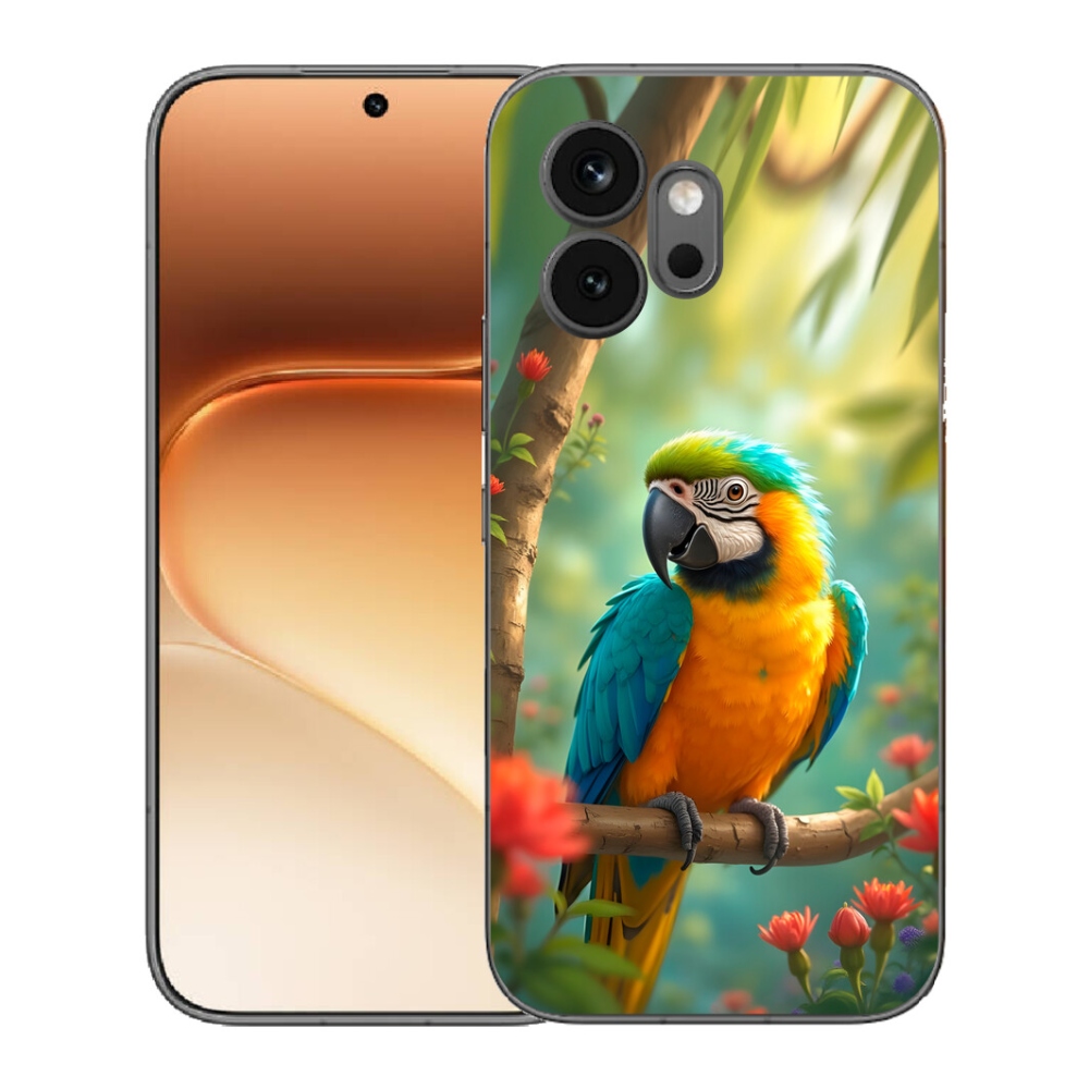 Gelový kryt mmCase na Honor 600 - papoušek ara modrožlutá
