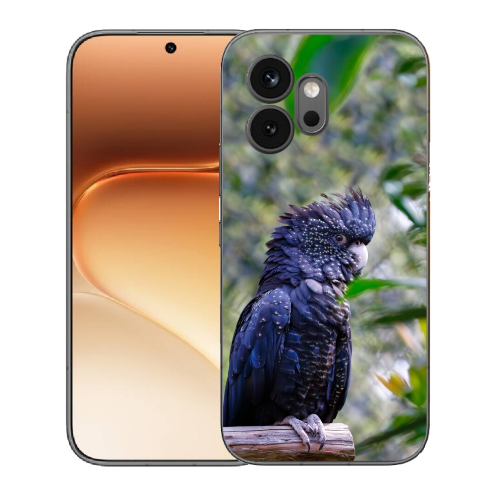 Gelový kryt mmCase na Honor 600 - papoušek kakadu černý