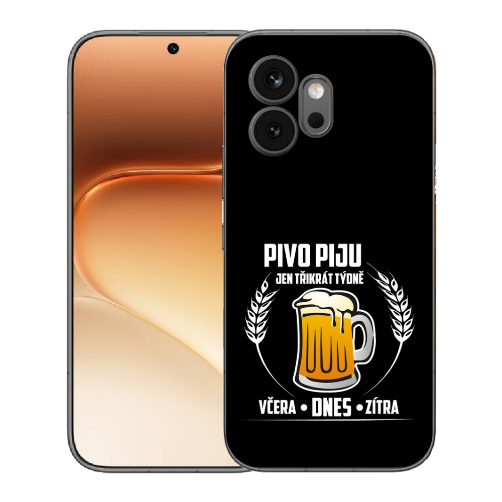 Gelový kryt mmCase na Honor 600 - pivní motiv černé pozadí