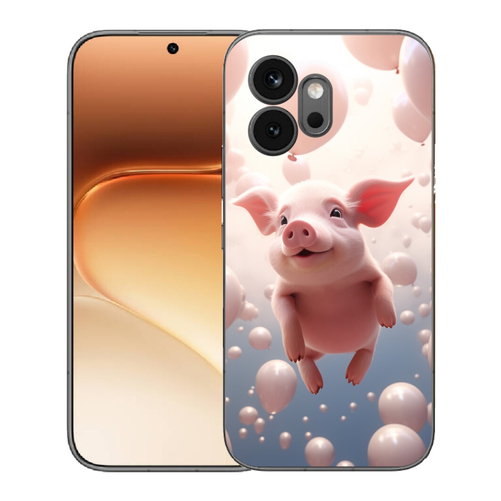 Gelový kryt mmCase na Honor 600 - prasátko s balónky