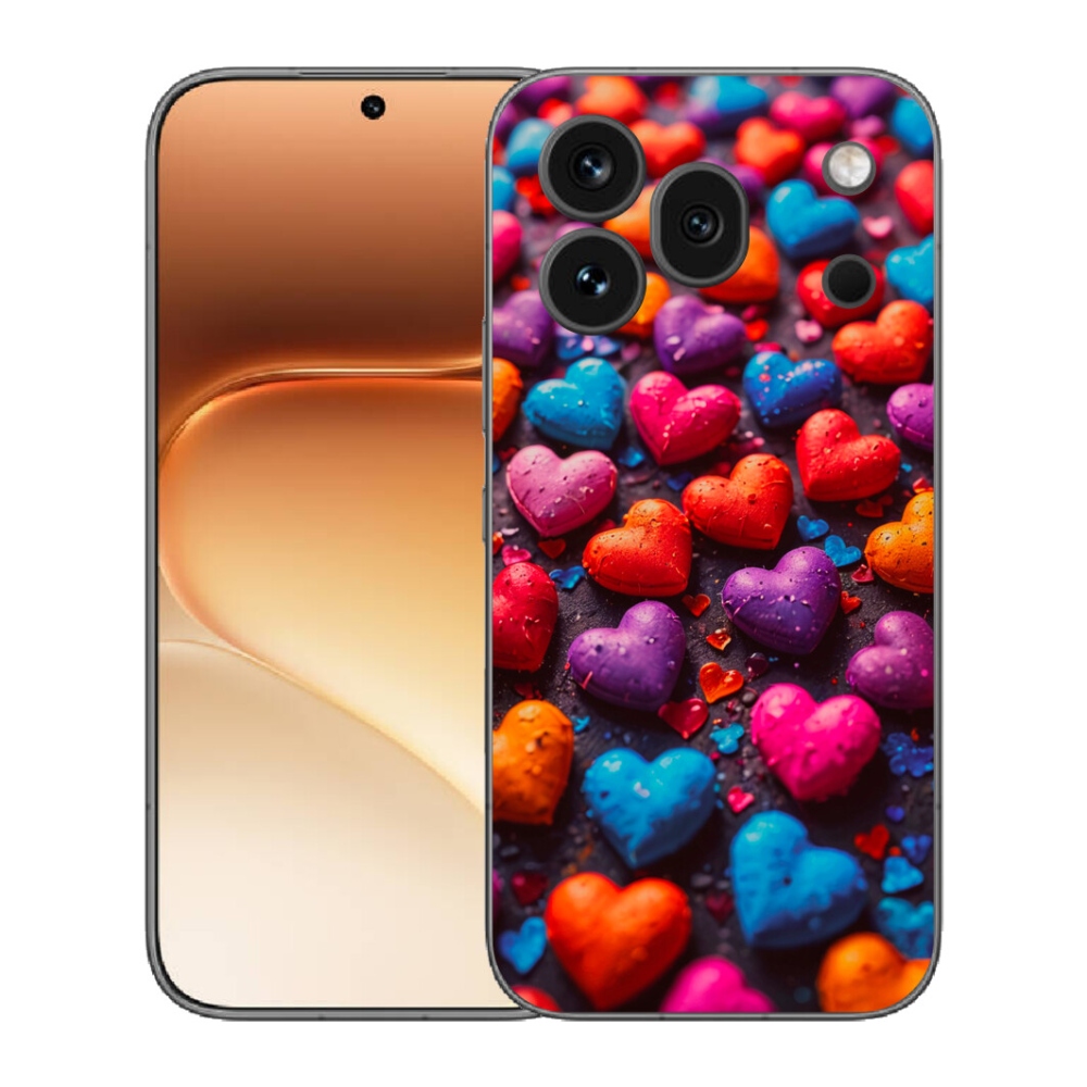Gelový kryt mmCase na Honor 600 Pro - barevná srdce