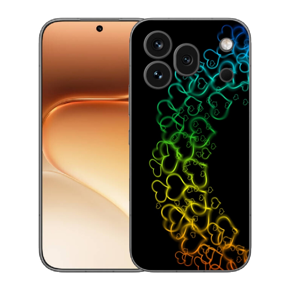 Gelový kryt mmCase na Honor 600 Pro - barevná srdíčka