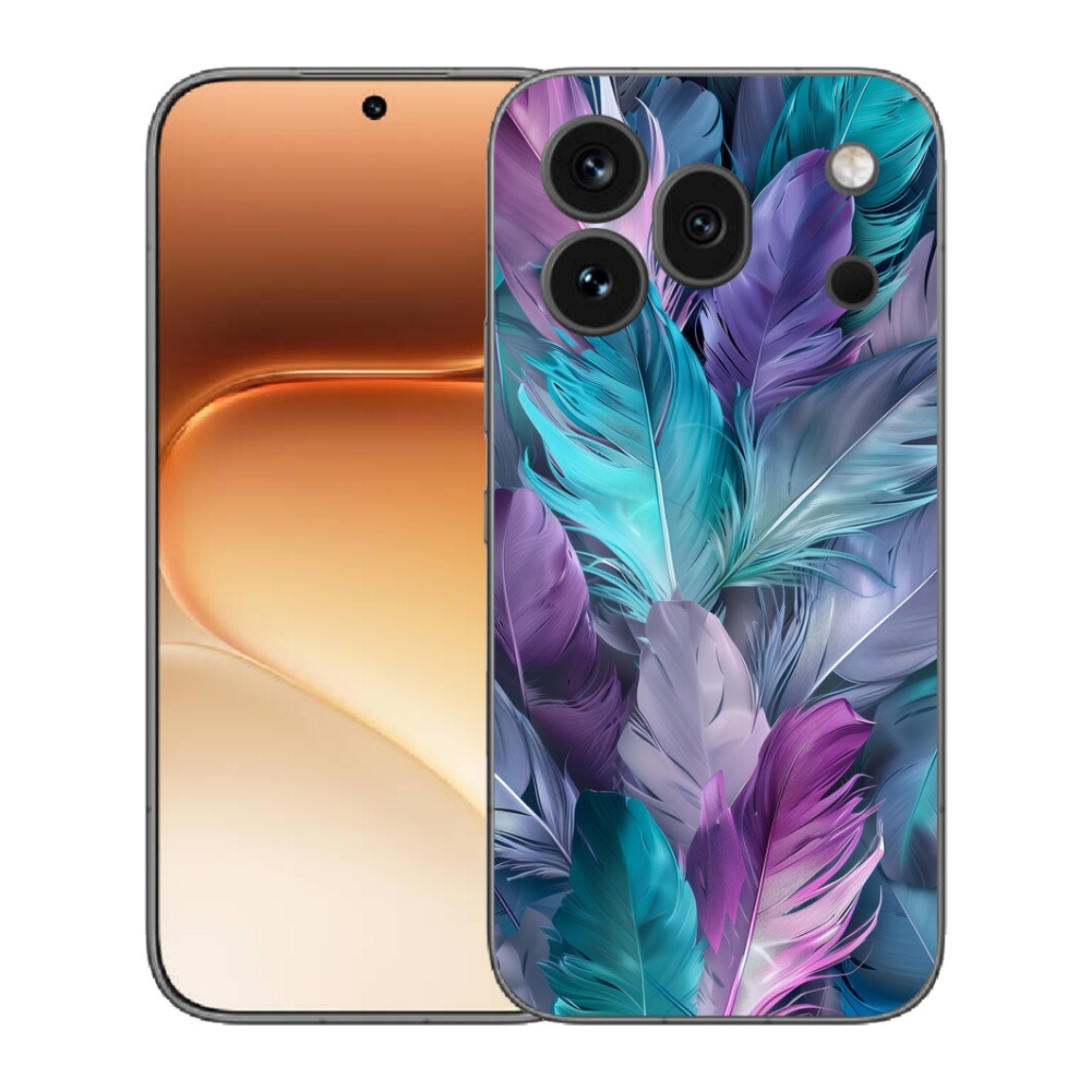 Gelový kryt mmCase na Honor 600 Pro - barevné peří 2