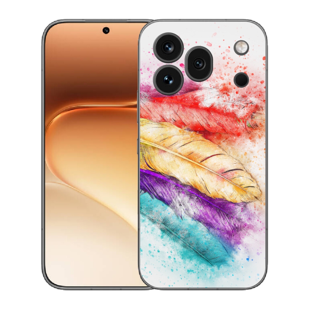 Gelový kryt mmCase na Honor 600 Pro - barevné peří