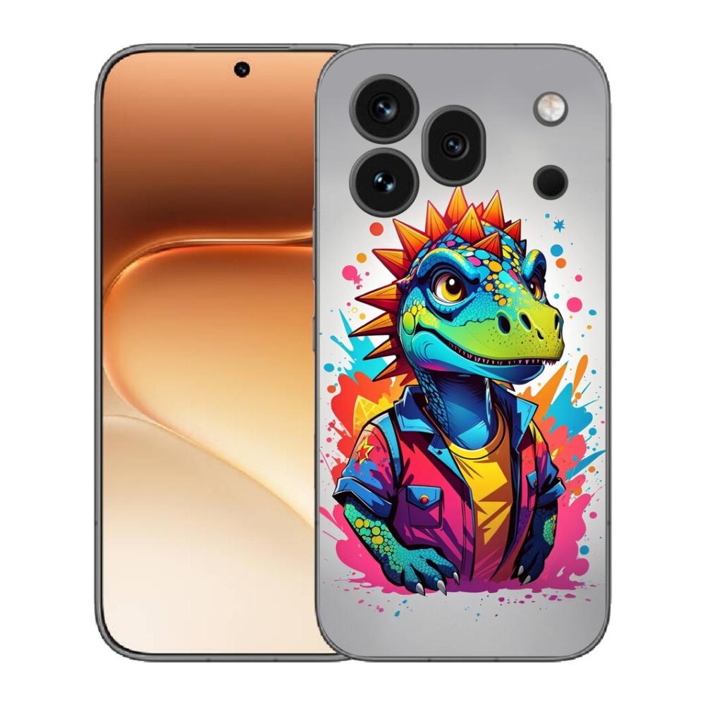 Gelový kryt mmCase na Honor 600 Pro - barevný dinosaurus