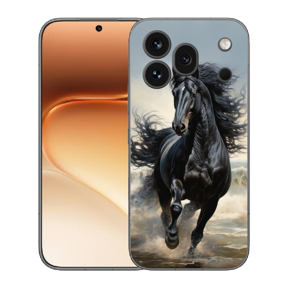 Gelový kryt mmCase na Honor 600 Pro - běžící černý kůň