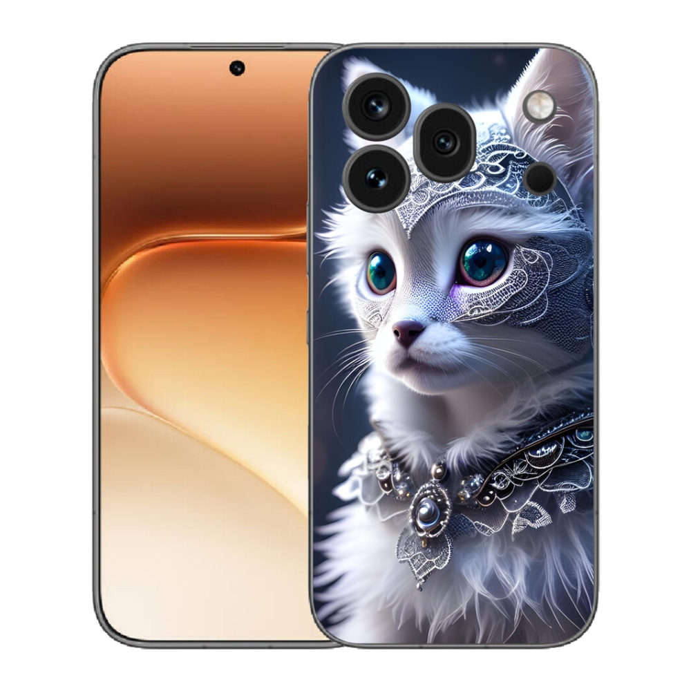 Gelový kryt mmCase na Honor 600 Pro - bílá kočka