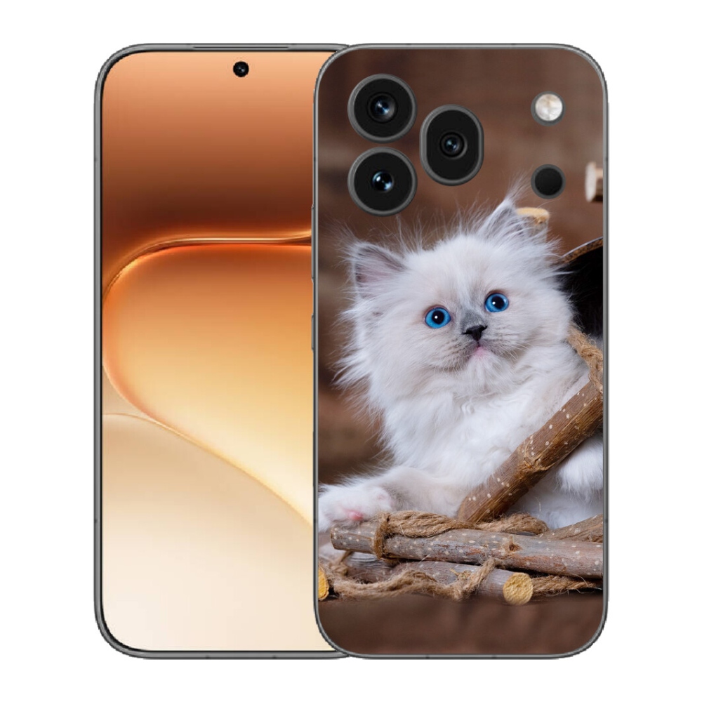 Gelový kryt mmCase na Honor 600 Pro - bílé kotě