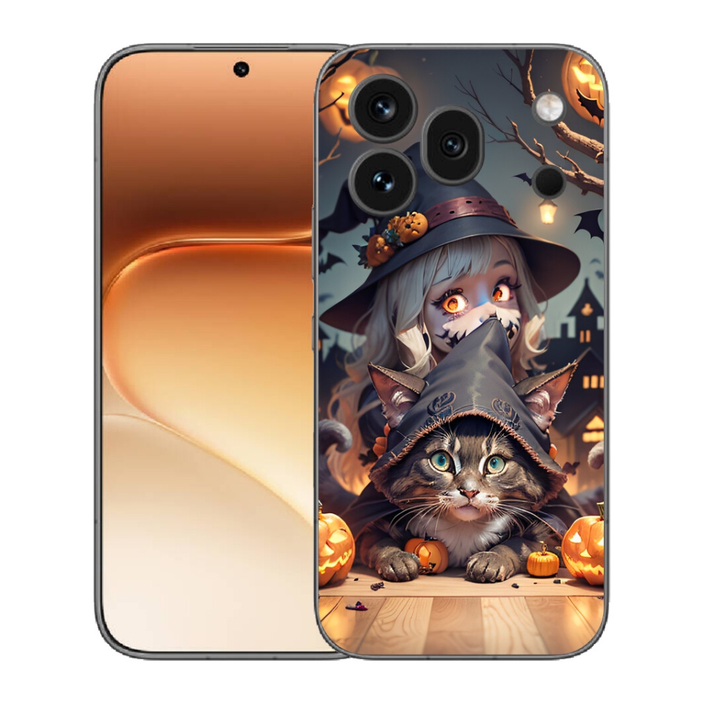 Gelový kryt mmCase na Honor 600 Pro - čarodějnice s kočkou