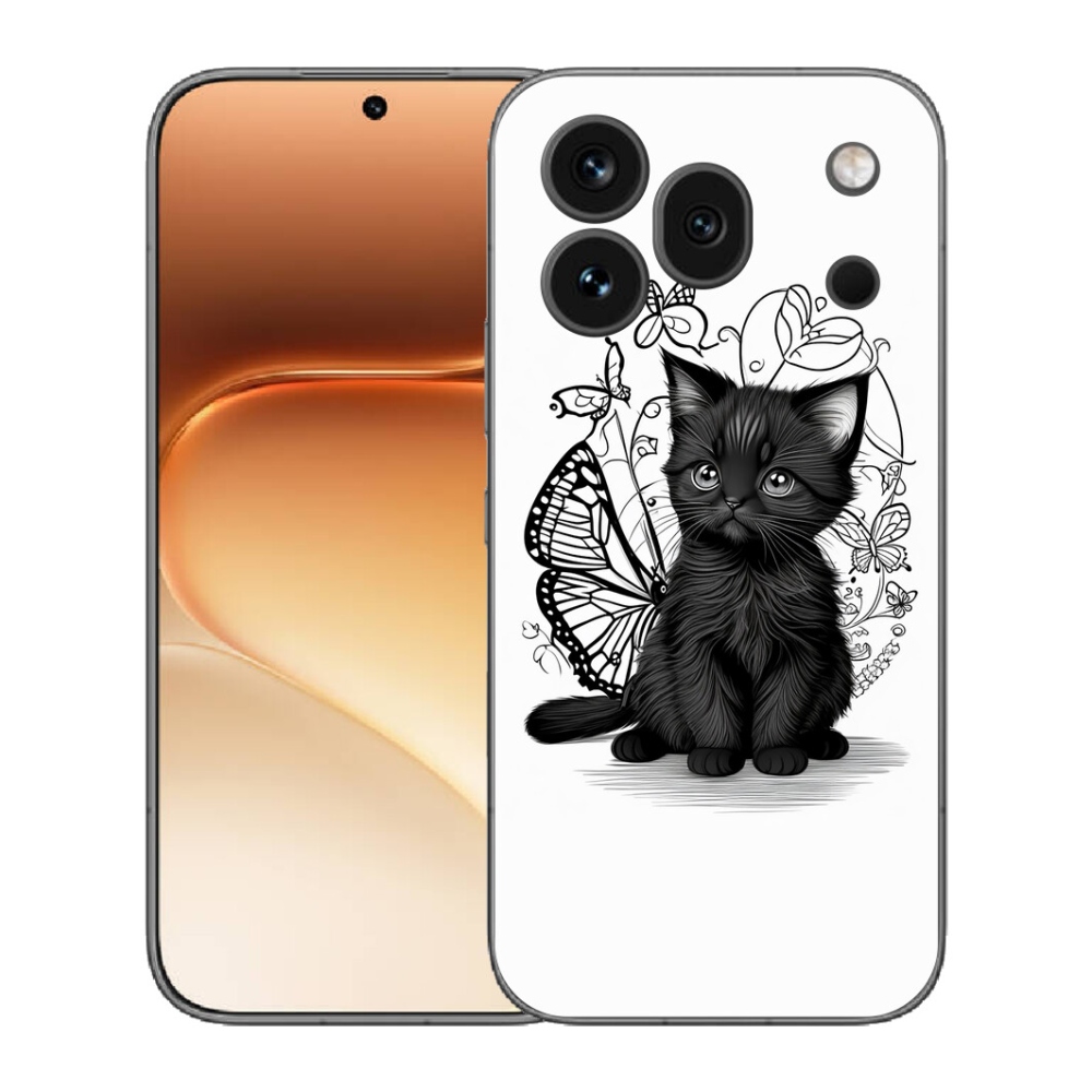 Gelový kryt mmCase na Honor 600 Pro - černé kotě