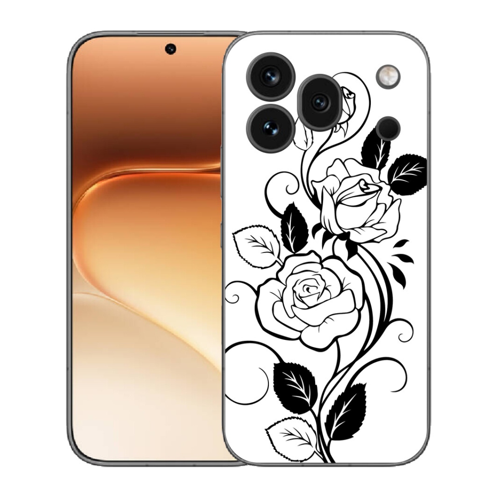 Gelový kryt mmCase na Honor 600 Pro - černobílá růže