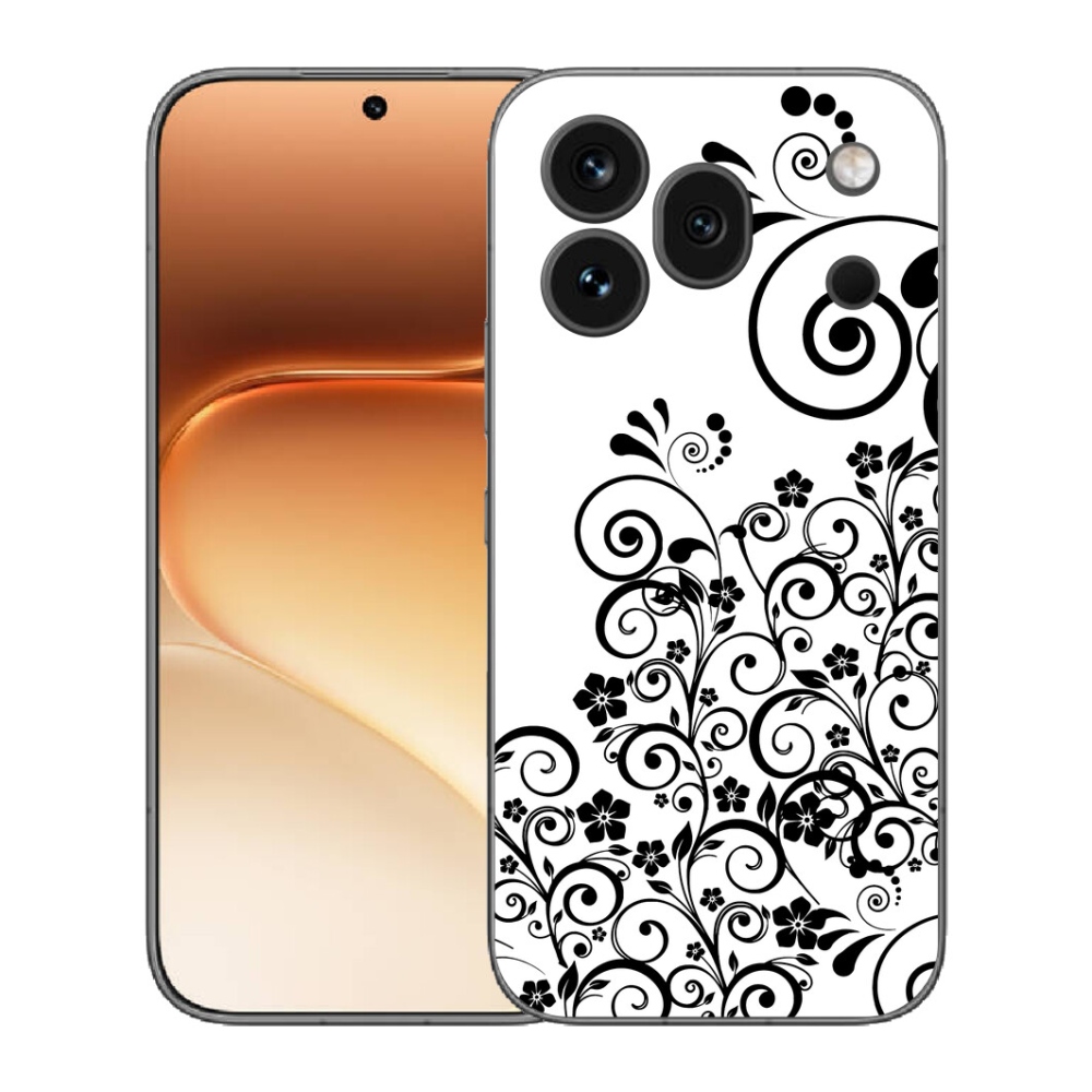 Gelový kryt mmCase na Honor 600 Pro - černobílé květinové vzory