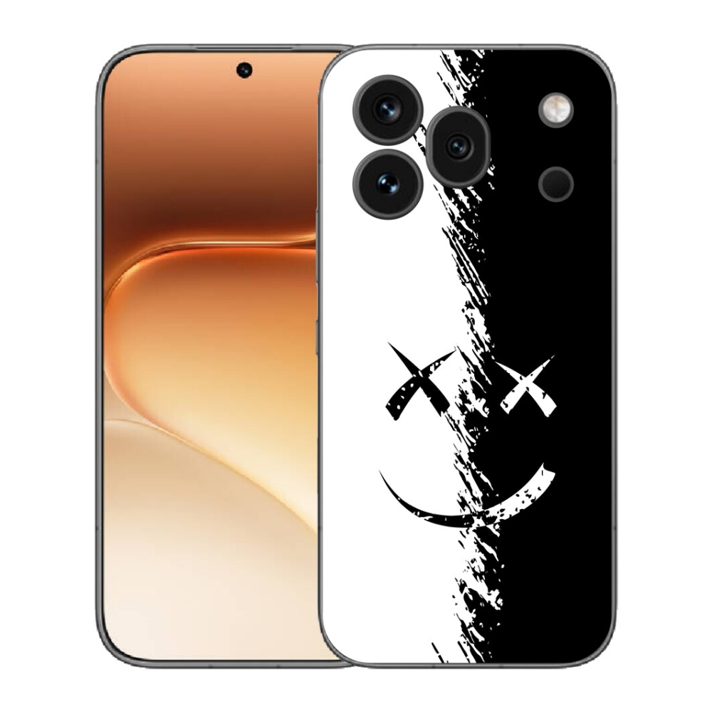 Gelový kryt mmCase na Honor 600 Pro - černobílý smajlík