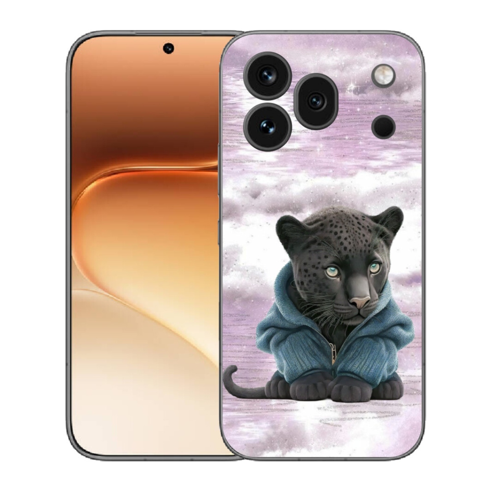 Gelový kryt mmCase na Honor 600 Pro - černý panter ve svetru