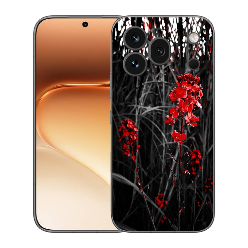 Gelový kryt mmCase na Honor 600 Pro - červená rostlina