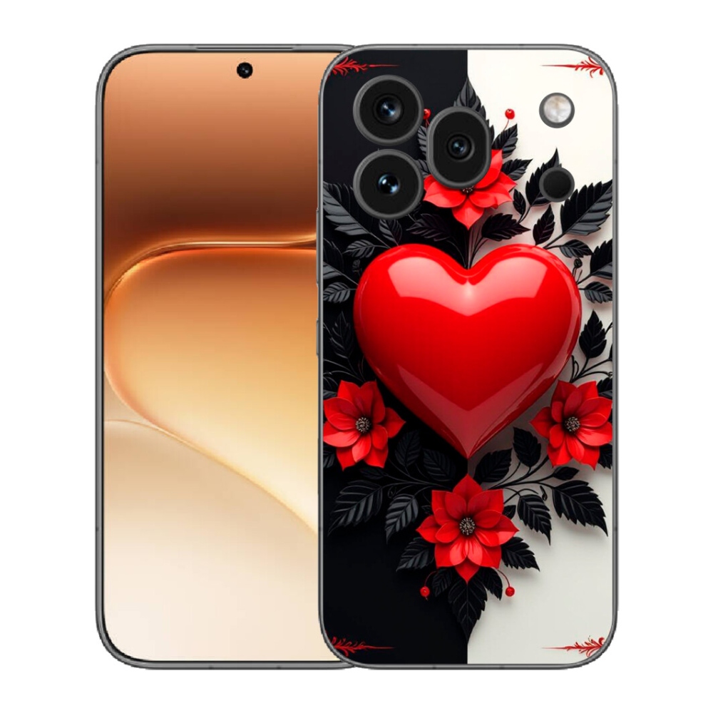 Gelový kryt mmCase na Honor 600 Pro - červené srdce