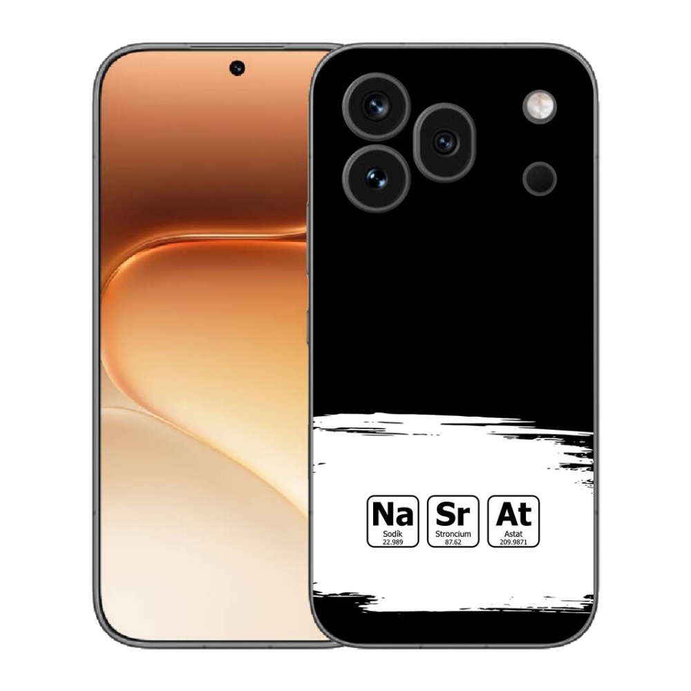 Gelový kryt mmCase na Honor 600 Pro - chemické prvky bíločerné pozadí
