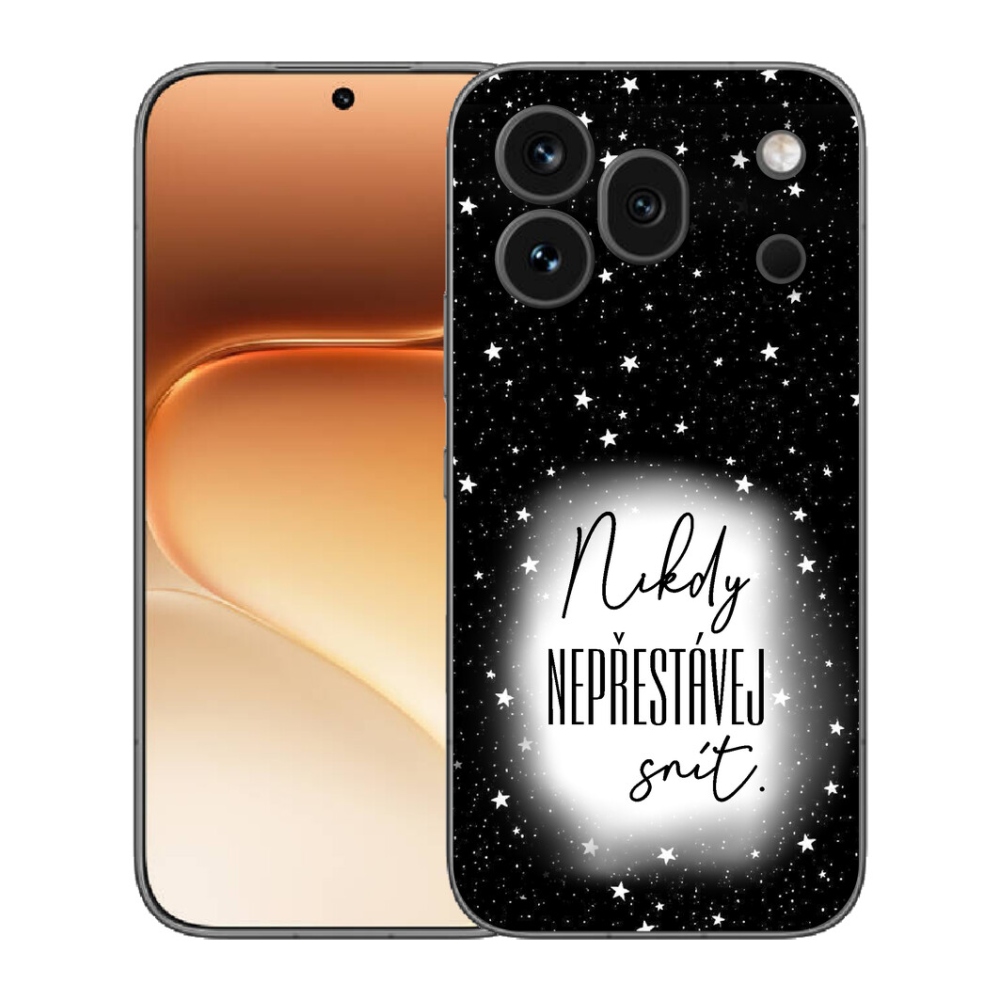 Gelový kryt mmCase na Honor 600 Pro - citát 1 bíločerné pozadí