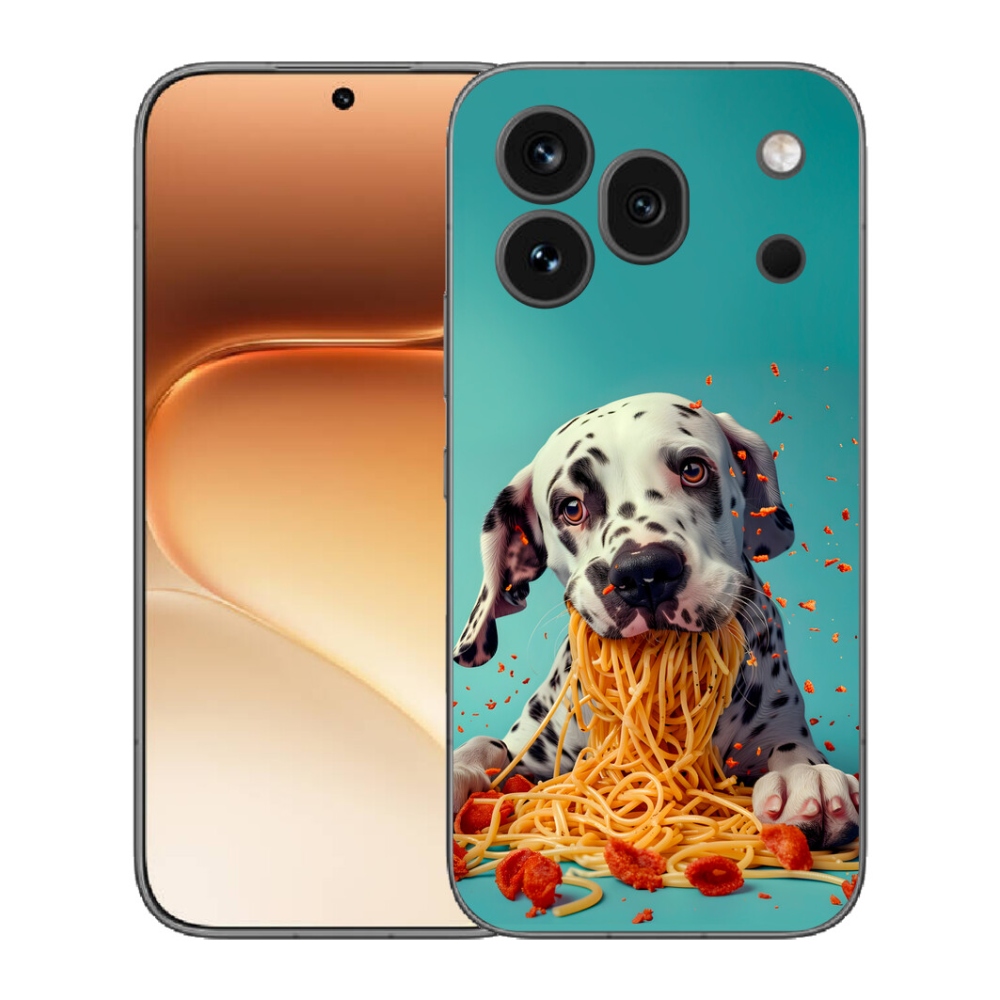 Gelový kryt mmCase na Honor 600 Pro - dalmatin a špagety