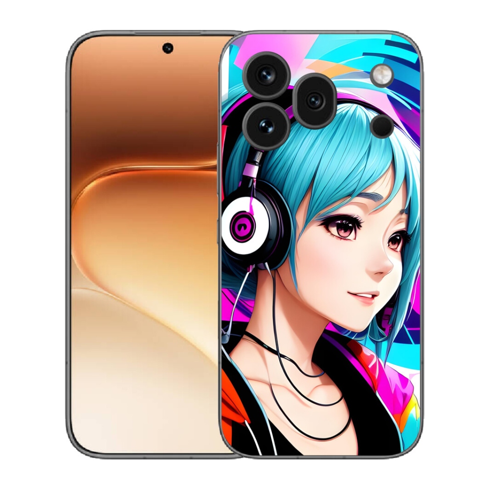 Gelový kryt mmCase na Honor 600 Pro - dívka se sluchátky