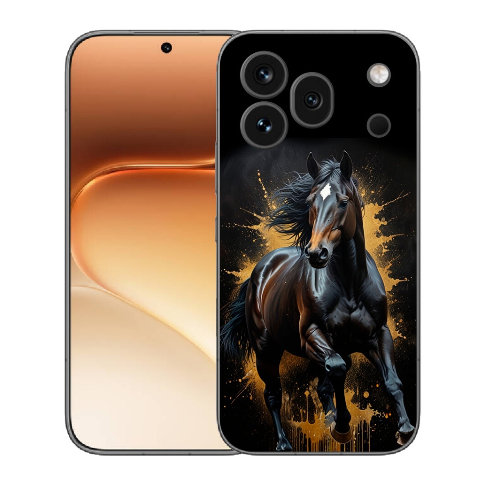 Gelový kryt mmCase na Honor 600 Pro - elegantní černý hřebec