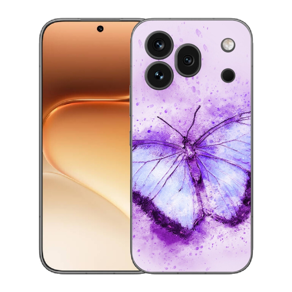 Gelový kryt mmCase na Honor 600 Pro - fialový motýl
