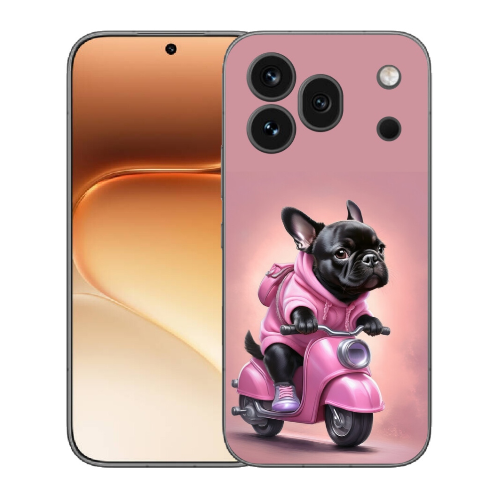 Gelový kryt mmCase na Honor 600 Pro - francouzský buldoček na skútru