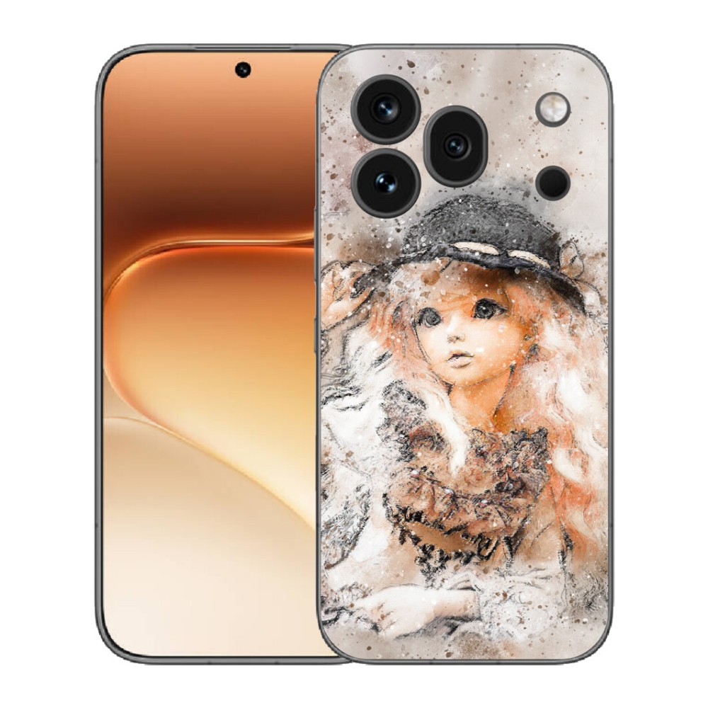Gelový kryt mmCase na Honor 600 Pro - holčička s kloboukem
