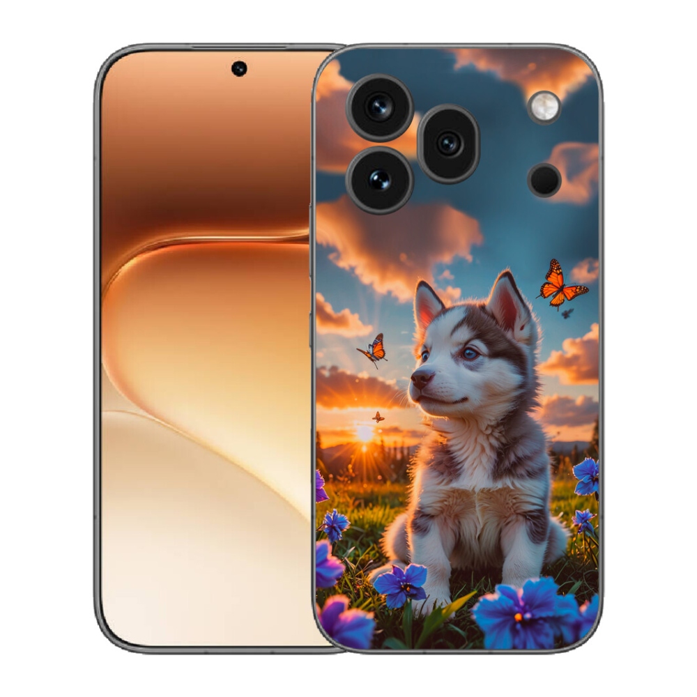 Gelový kryt mmCase na Honor 600 Pro - husky při západu slunce