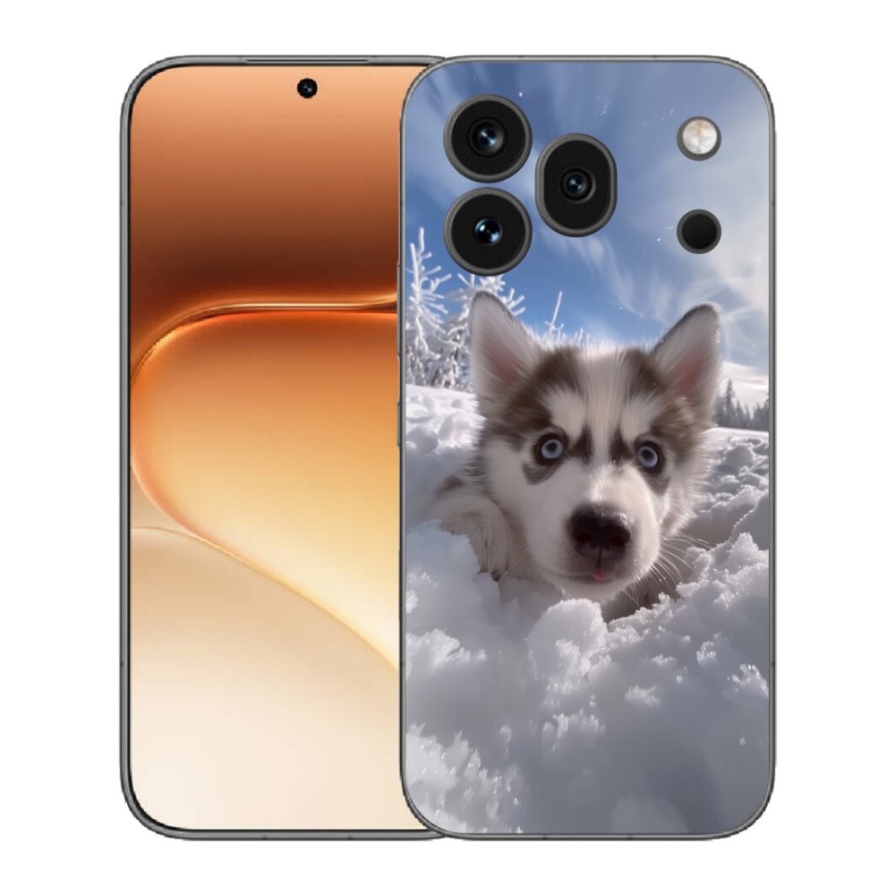 Gelový kryt mmCase na Honor 600 Pro - husky ve sněhu