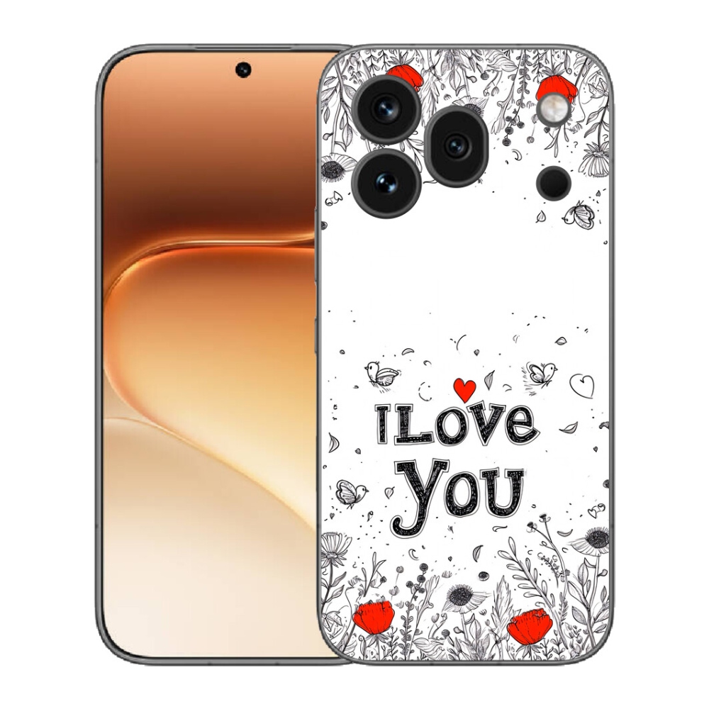 Gelový kryt mmCase na Honor 600 Pro - I love you bílé pozadí