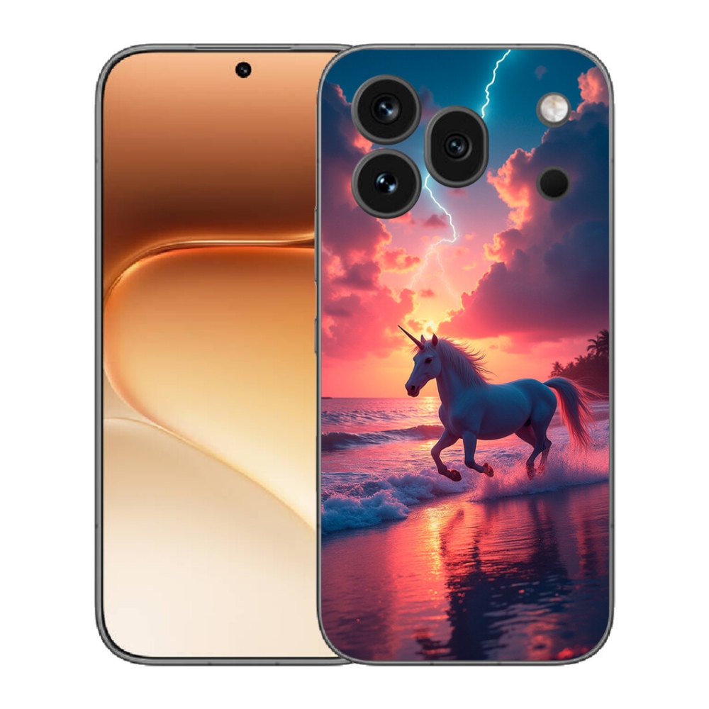 Gelový kryt mmCase na Honor 600 Pro - jednorožec na pláži