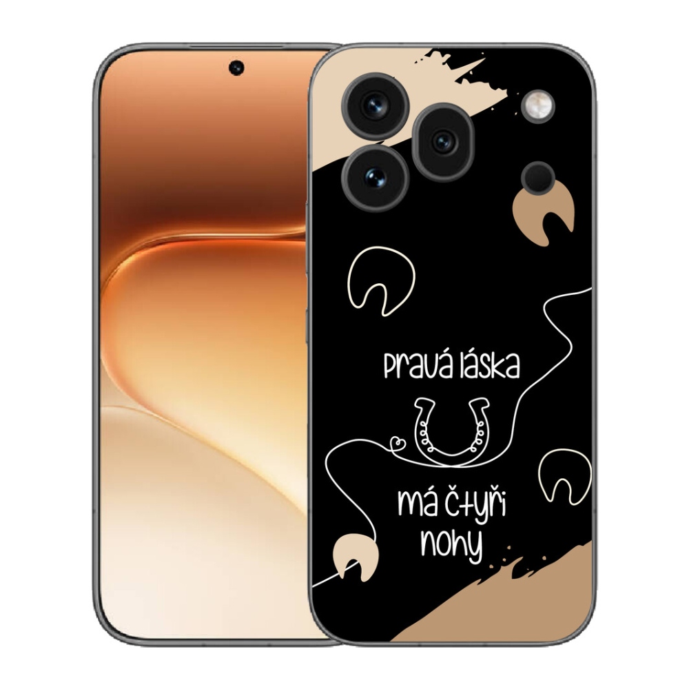 Gelový kryt mmCase na Honor 600 Pro - koňský motiv černé pozadí