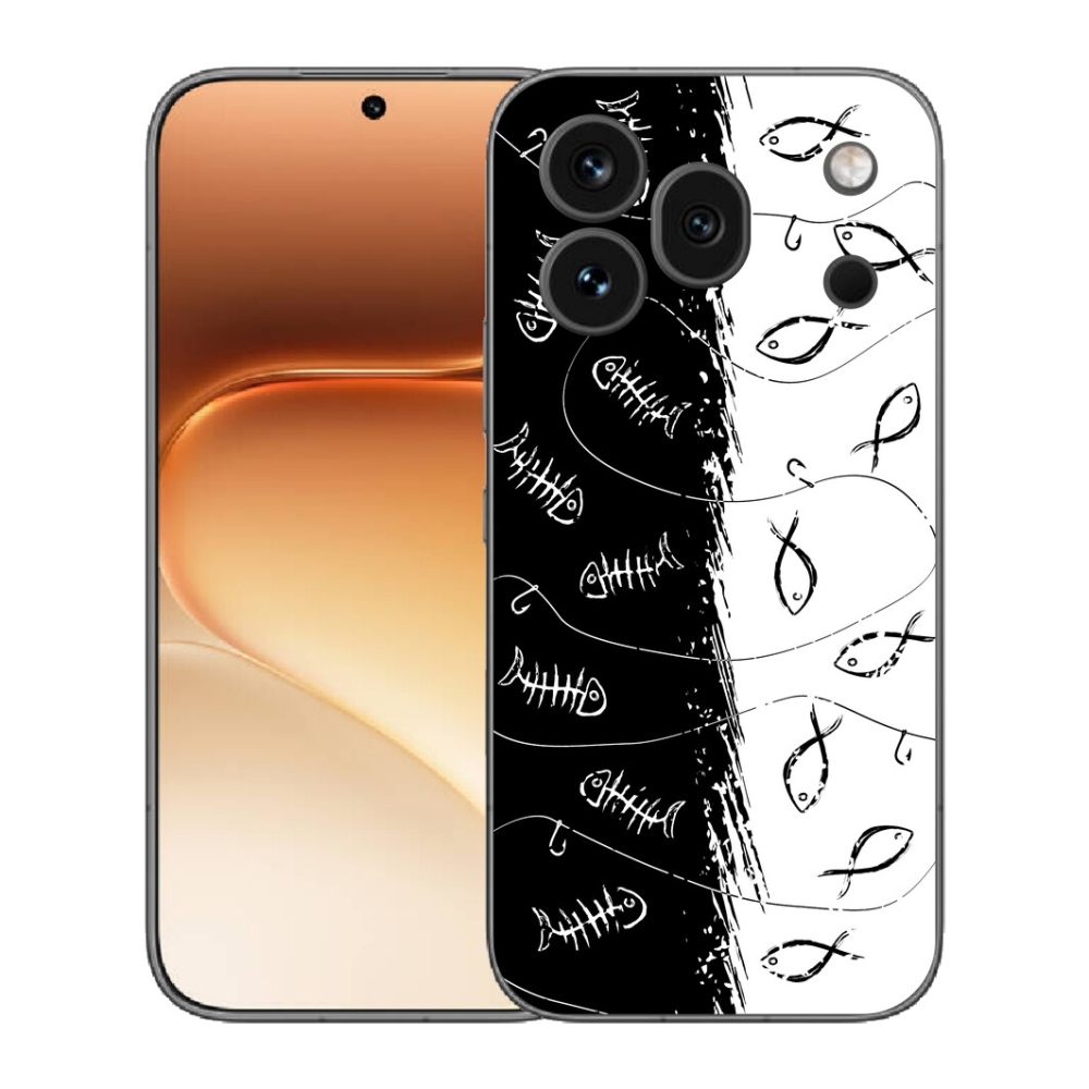 Gelový kryt mmCase na Honor 600 Pro - kostry a rybky