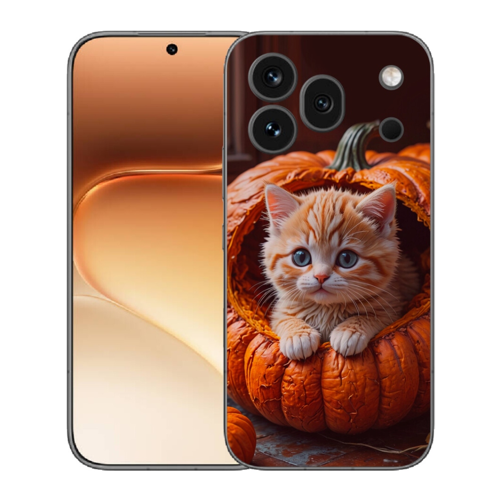 Gelový kryt mmCase na Honor 600 Pro - kotě a dýně 2
