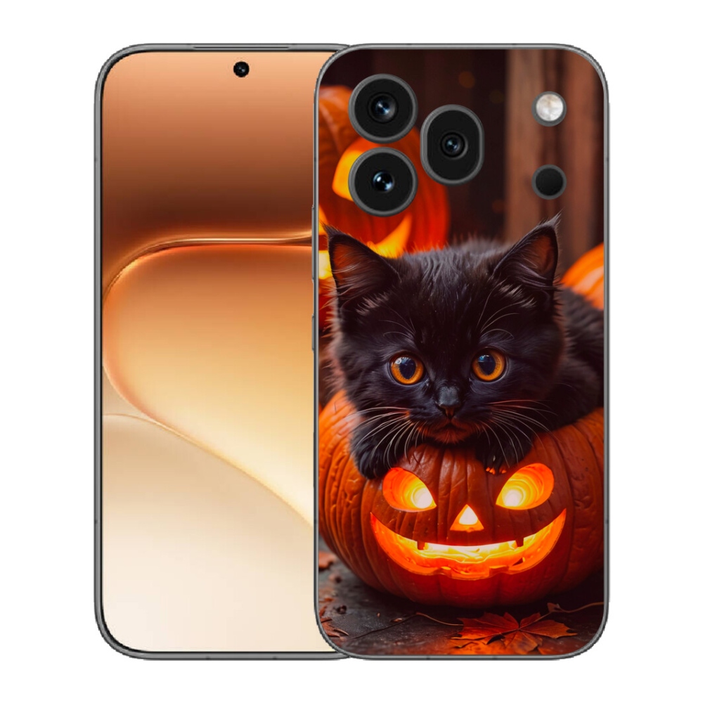 Gelový kryt mmCase na Honor 600 Pro - kotě a dýně