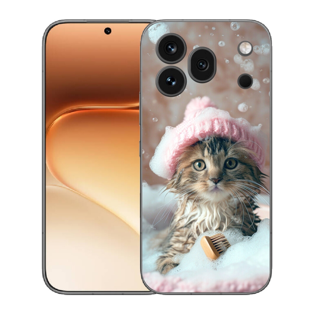 Gelový kryt mmCase na Honor 600 Pro - kotě a koupel