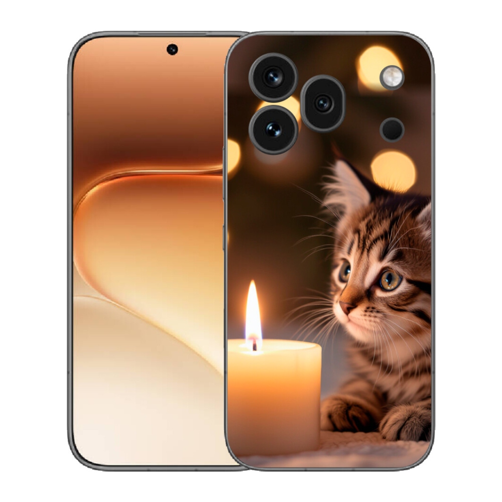 Gelový kryt mmCase na Honor 600 Pro - kotě a svíčka