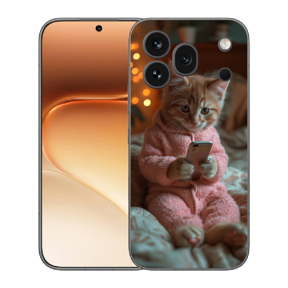 Gelový kryt mmCase na Honor 600 Pro - kotě s mobilem